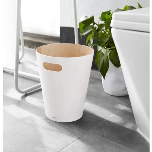 UMBRA POUBELLE WOODROW EN BOIS BLANCHE UMBRA POUBELLE WOODROW EN BOIS BLANCHE
