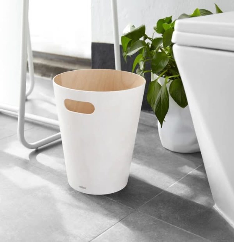 UMBRA POUBELLE WOODROW EN BOIS BLANCHE