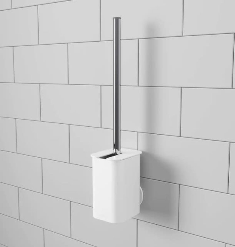 UMBRA Brosse de toilette flex surelock a ventouse blanche