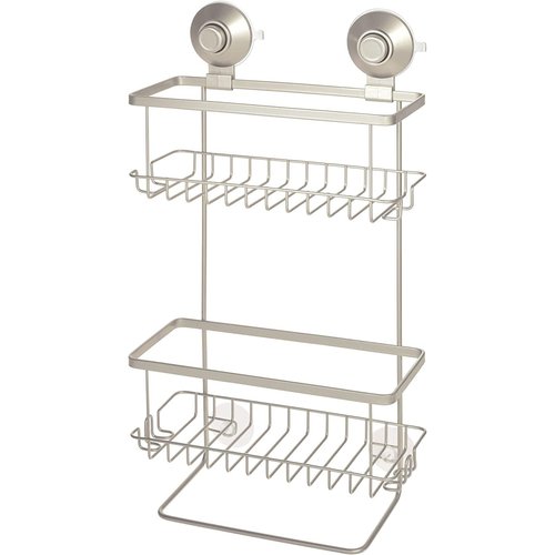 INTERDESIGN PANIER DOUBLE EVERETT A SUCTION SATIN INTERDESIGN PANIER DOUBLE EVERETT A SUCTION SATIN