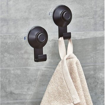 INTERDESIGN D-Kit de 2 crochets everett a sucion noir mat