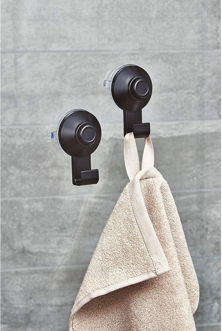 INTERDESIGN KIT DE 2 CROCHETS EVERETT A SUCION NOIR MAT