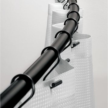 MODA AT HOME PÔLE A RIDEAU DE DOUCHE 72PO NOIRE MATTE