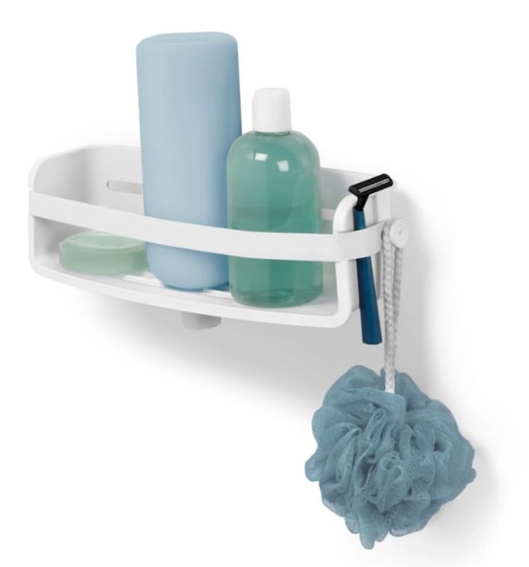 UMBRA Panier simple de douche flex avec ventouse à succion 33 x 11 x 9 blanc