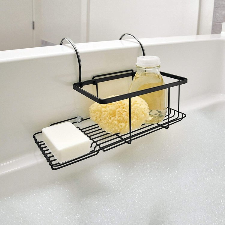 INTERDESIGN Panier pour rebord de bain everett noir mat