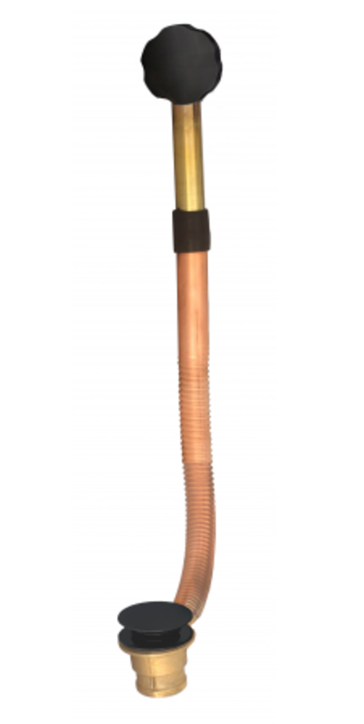 BARIL Drain et trop-plein pour bain 20po flexible noir mat
