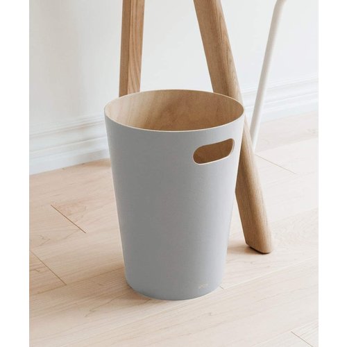 UMBRA POUBELLE WOODROW EN BOIS GRIS CLAIR UMBRA POUBELLE WOODROW EN BOIS GRIS CLAIR