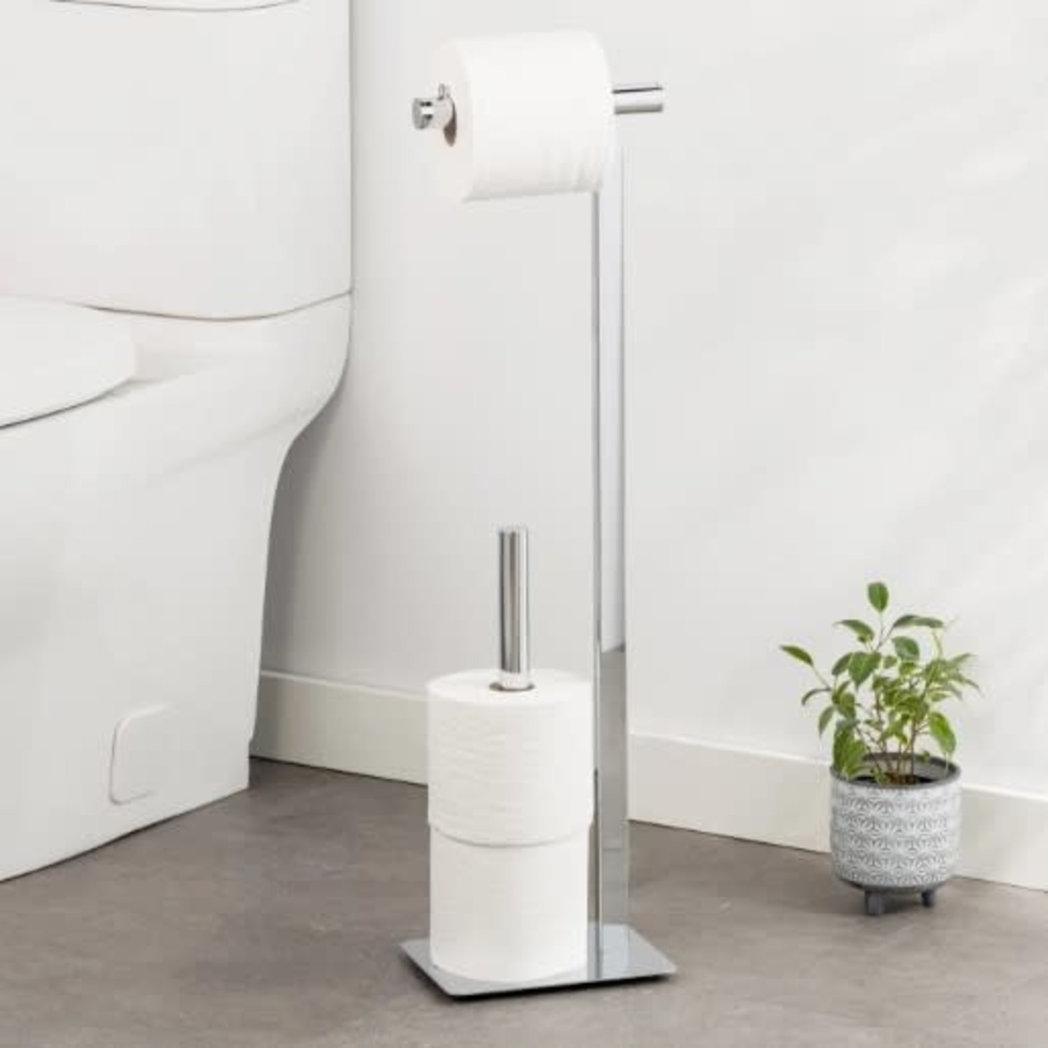 Porte papier toilette sur pied et étagère de rangement Quasar & Co