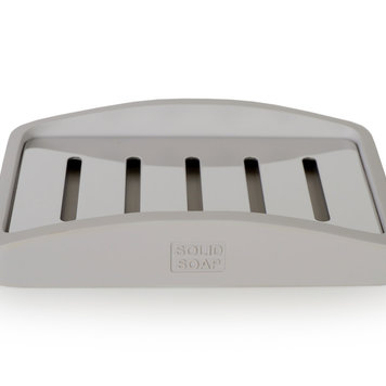 MODA AT HOME Discontinué - Porte savon resine everley uni gris pale
