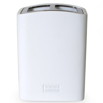 MODA AT HOME PORTE BROSSE A DENT EVERLEY RESINE UNI BLANC