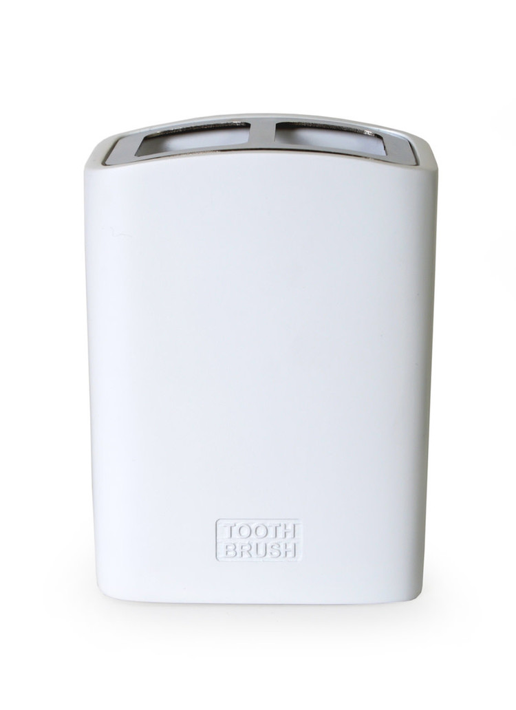 MODA AT HOME Discontinué - Porte brosse a dent resine everley uni blanc