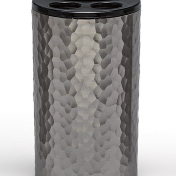 MODA AT HOME Porte brosse Ã  dent acrylique hammered charcoal satin