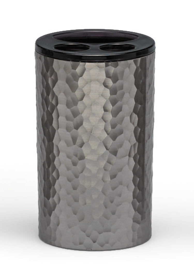 MODA AT HOME Porte brosse a dent hammered acrylique charcoal satin