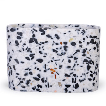 MODA AT HOME Porte brosse a dent bianco terrazo noir/blanc/rose