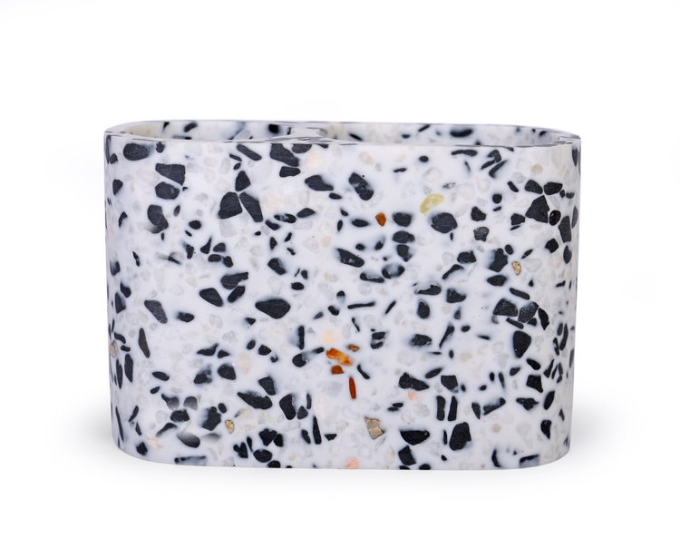 MODA AT HOME Porte brosse a dent bianco terrazo noir/blanc/rose