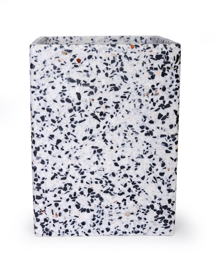 MODA AT HOME Poubelle bianco terrazo noir/blanc/rose