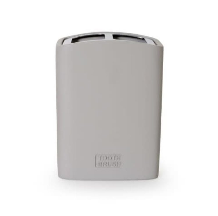 MODA AT HOME PORTE BROSSE A DENT EVERLEY RESINE UNI GRIS PALE