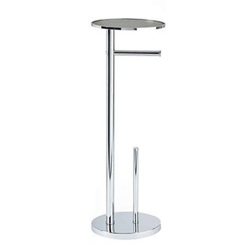 BETTER LIVING Porte papier toilette avec tablette ovo chrome