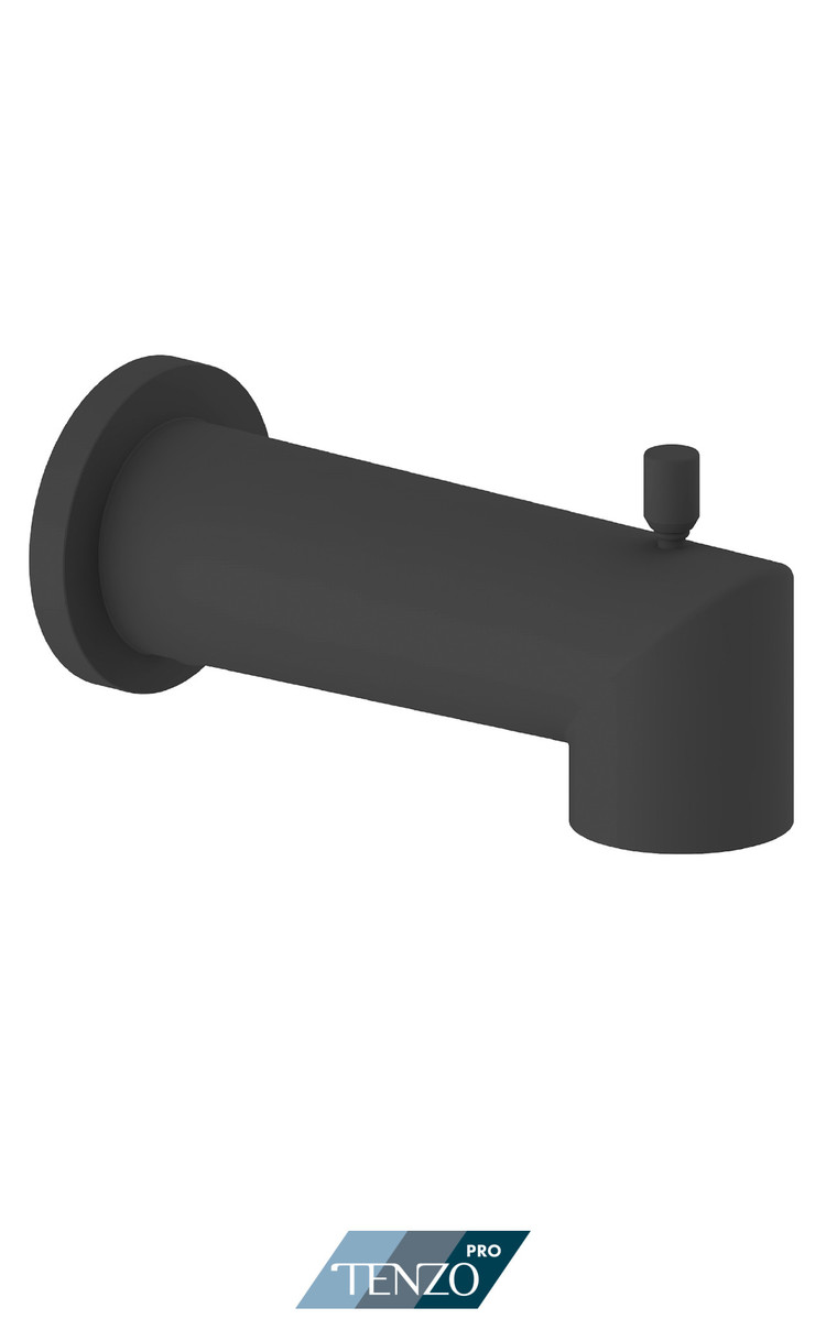 TENZO PRO BEC DE BAIN 6PO AVEC DEVIATEUR MURAL NOIR MAT