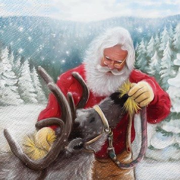 ATTITUDES SERVIETTE DE TABLE RENNE DU PÈRE NOEL