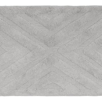 HARMAN Tapis de bain diamond en cotton gris/blanc