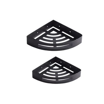 ODASS Deux tablettes de coin 8 5/16'' en acier inoxydable noir mat austral ll