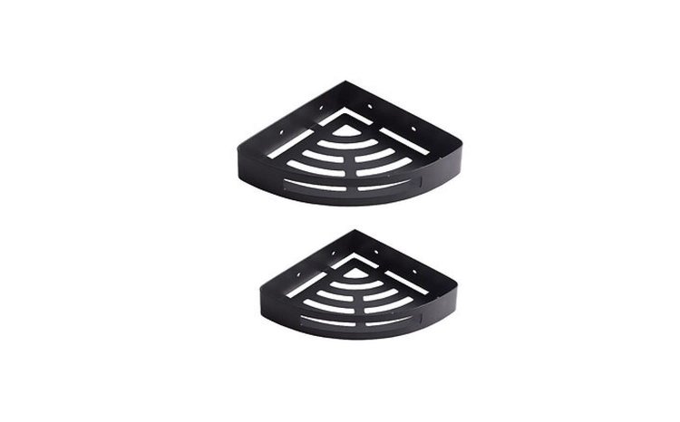 ODASS Deux tablettes de coin 8 5/16'' en acier inoxydable noir mat austral ll