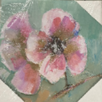 ATTITUDES Cadre fleurs rose/sarcelle 11 x 11po