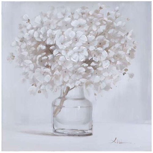 ATTITUDES CADRE FLORAL BLANC EN VASE 36X36 ATTITUDES CADRE FLORAL BLANC EN VASE 36X36