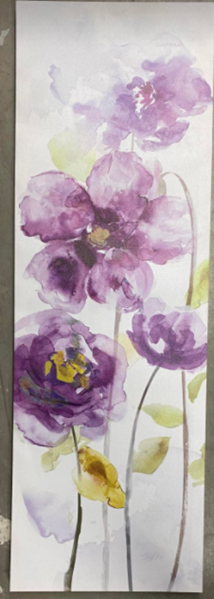 ATTITUDES CADRE FLEUR MAUVE ET LIME 12X36