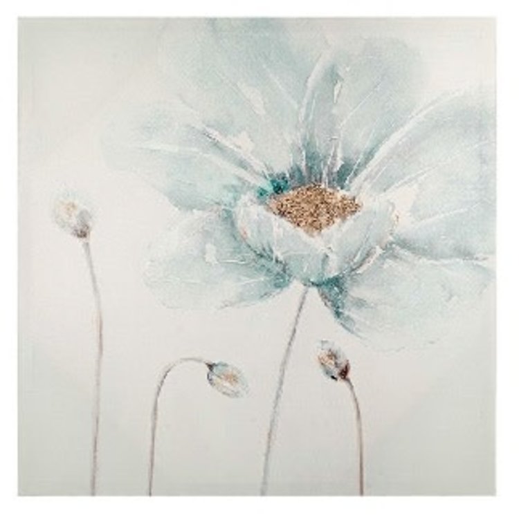 ATTITUDES CADRE FLEUR GRISE/BLANC 23X23