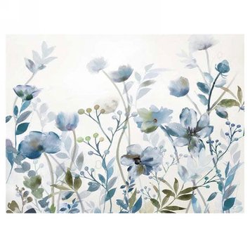 ATTITUDES Cadre fleurs 27 x 21po bleu