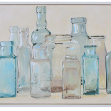 RENWIL Cadre still bouteille 40 x 30 x 1po aqua avec cadre blanc