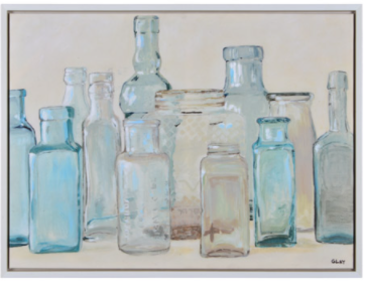 RENWIL Cadre still bouteille 40 x 30 x 1po aqua avec cadre blanc