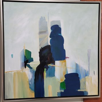 RENWIL CADRE MASKA ABSTRAIT VERT/BLEU 25X25