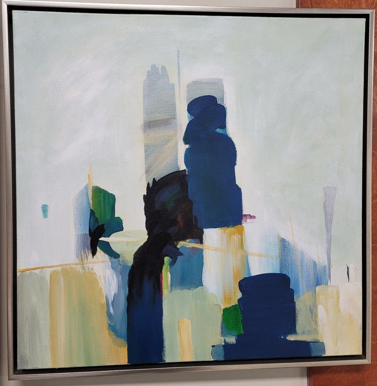 RENWIL CADRE MASKA ABSTRAIT VERT/BLEU 25X25