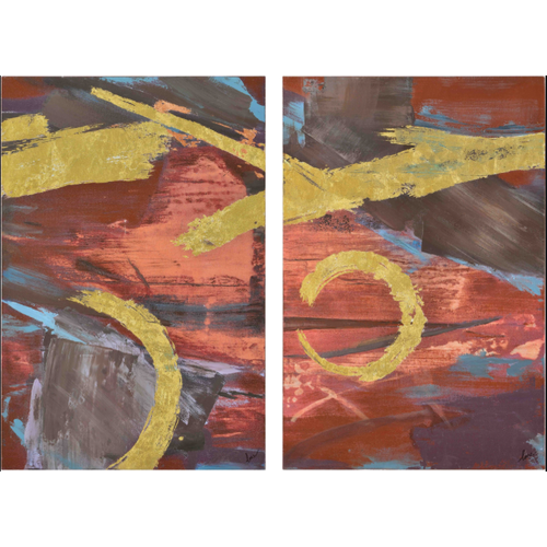 RENWIL d- CADRE EMERETT ABSTRAIT ROUILLE/OR 24X36 RENWIL d- CADRE EMERETT ABSTRAIT ROUILLE/OR 24X36