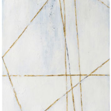 RENWIL Cadre glacier I abstrait 40 x 30po blanc/or
