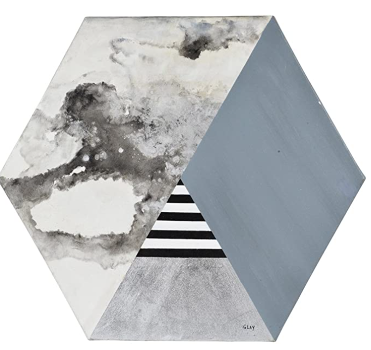 RENWIL D- Cadre hexagone crystal 40 x 35po gris