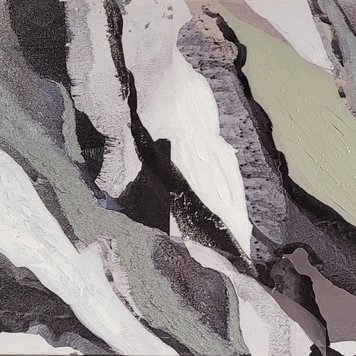 RENWIL Discontinué - Cadre carey pierre abstraite 30 x 60po noir/blanc