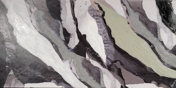 RENWIL d- CADRE CAREY PIERRE ABSTRAITE NOIR/BLANC 30X60