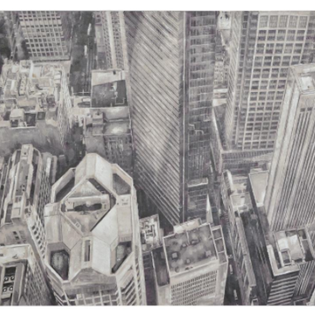 RENWIL CADRE GLADSTONE VILLE 3D NOIR/BLANC 70X50