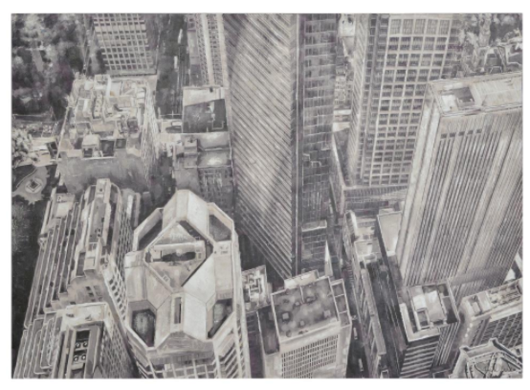 RENWIL Cadre gladstone ville 3D 70 x 50po noir/blanc