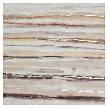 RENWIL CADRE MODESTA RAYURES IVOIRE/BRUN/ORC 40X40