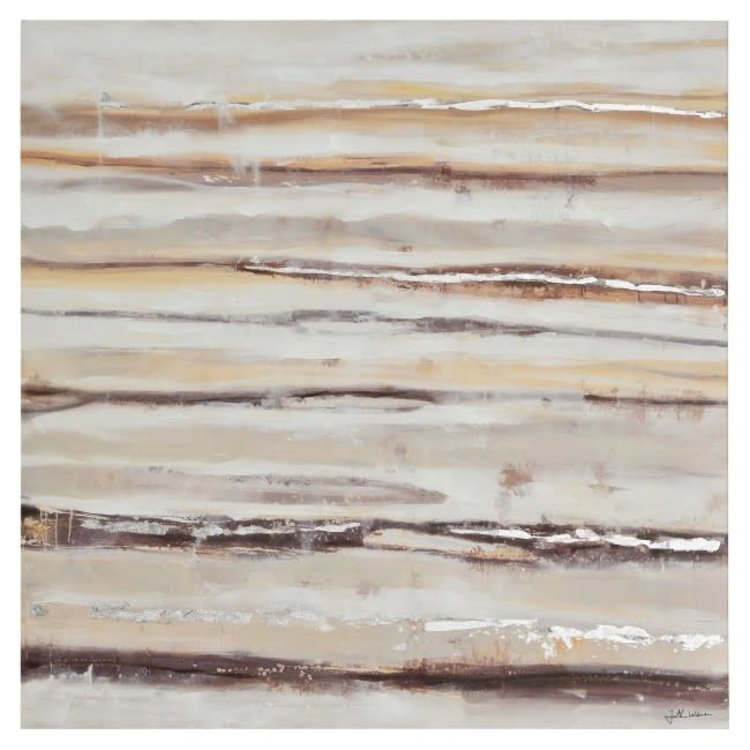 RENWIL Cadre modesta rayures 40 x 40po ivoire/brun/ocre