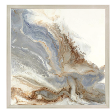 ART INNOVATION Cadre marbre bleu/taupe et bois pale 32 x 32po