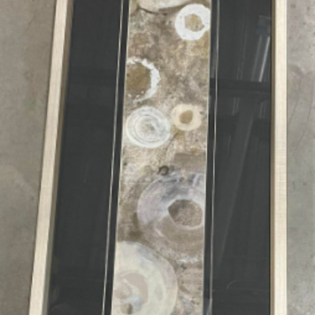 ART INNOVATION CADRE CERCLE GRIS ET JAUNE 42X16