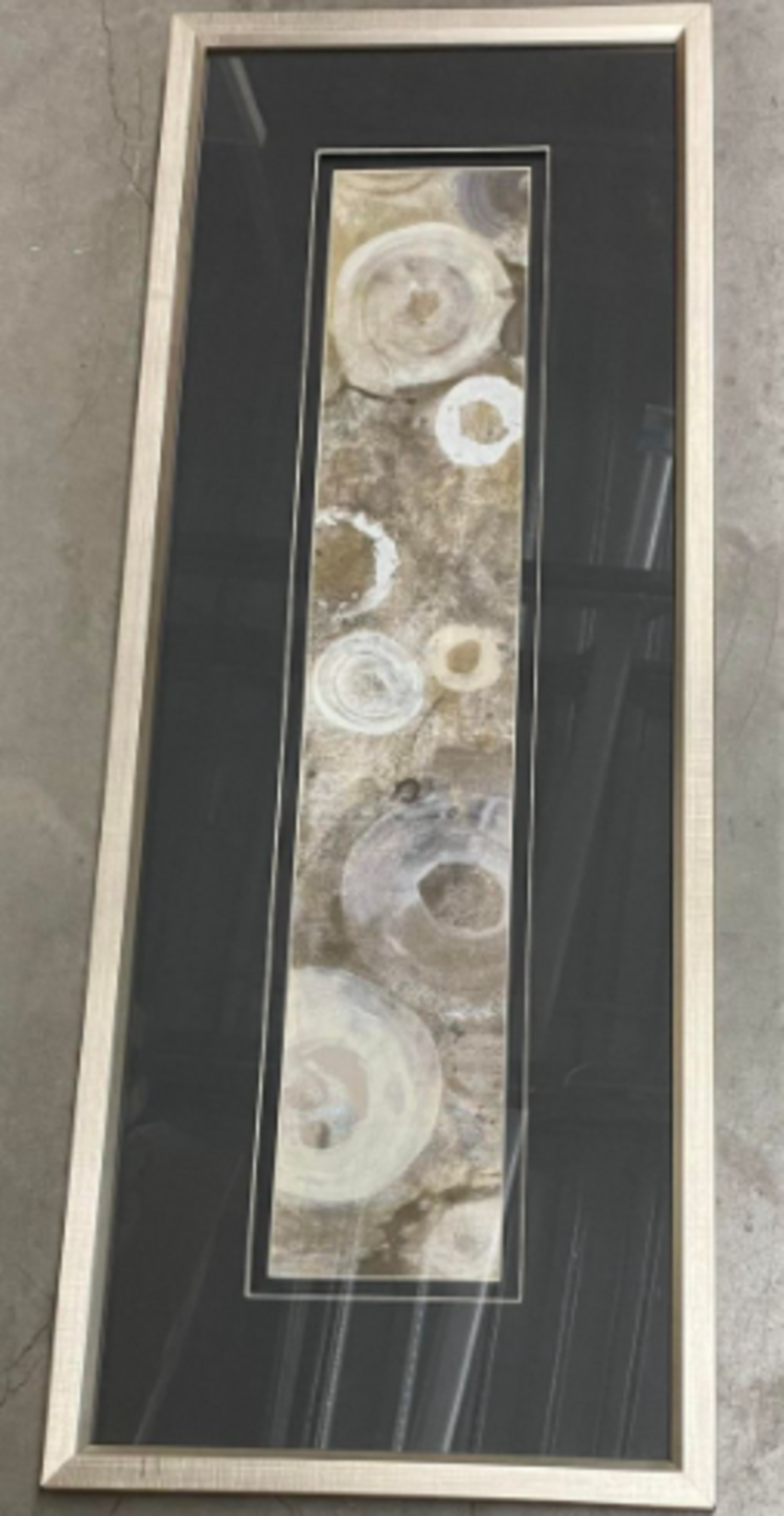 ART INNOVATION Cadre cercle gris et jaune 42 x 16po