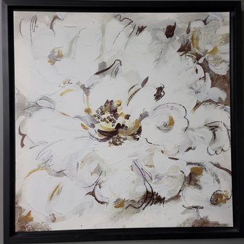 EDENBOROUGH CADRE  FLORAL BLANC CADRE NOIR 24X24