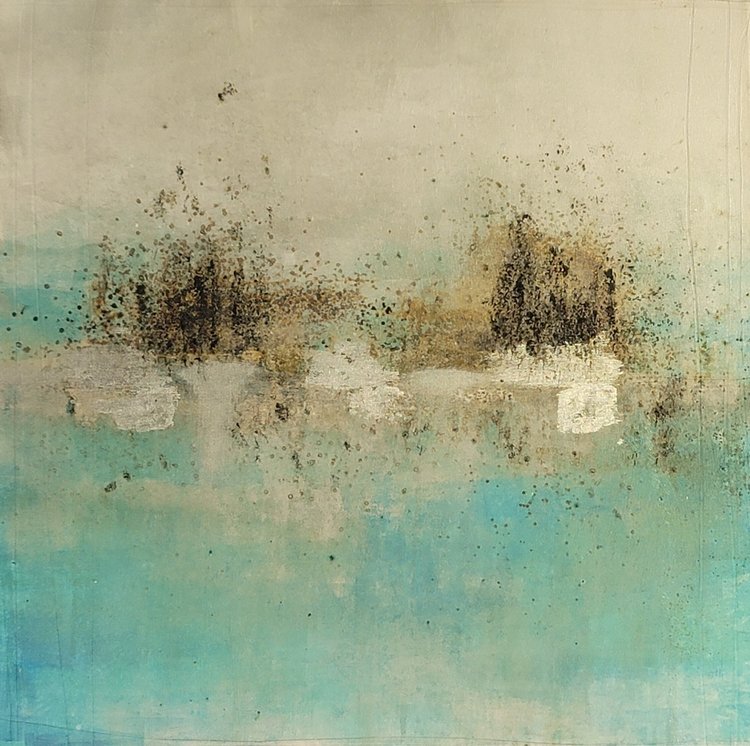 MERCANA Toile abstraite aqua 30 x 30po